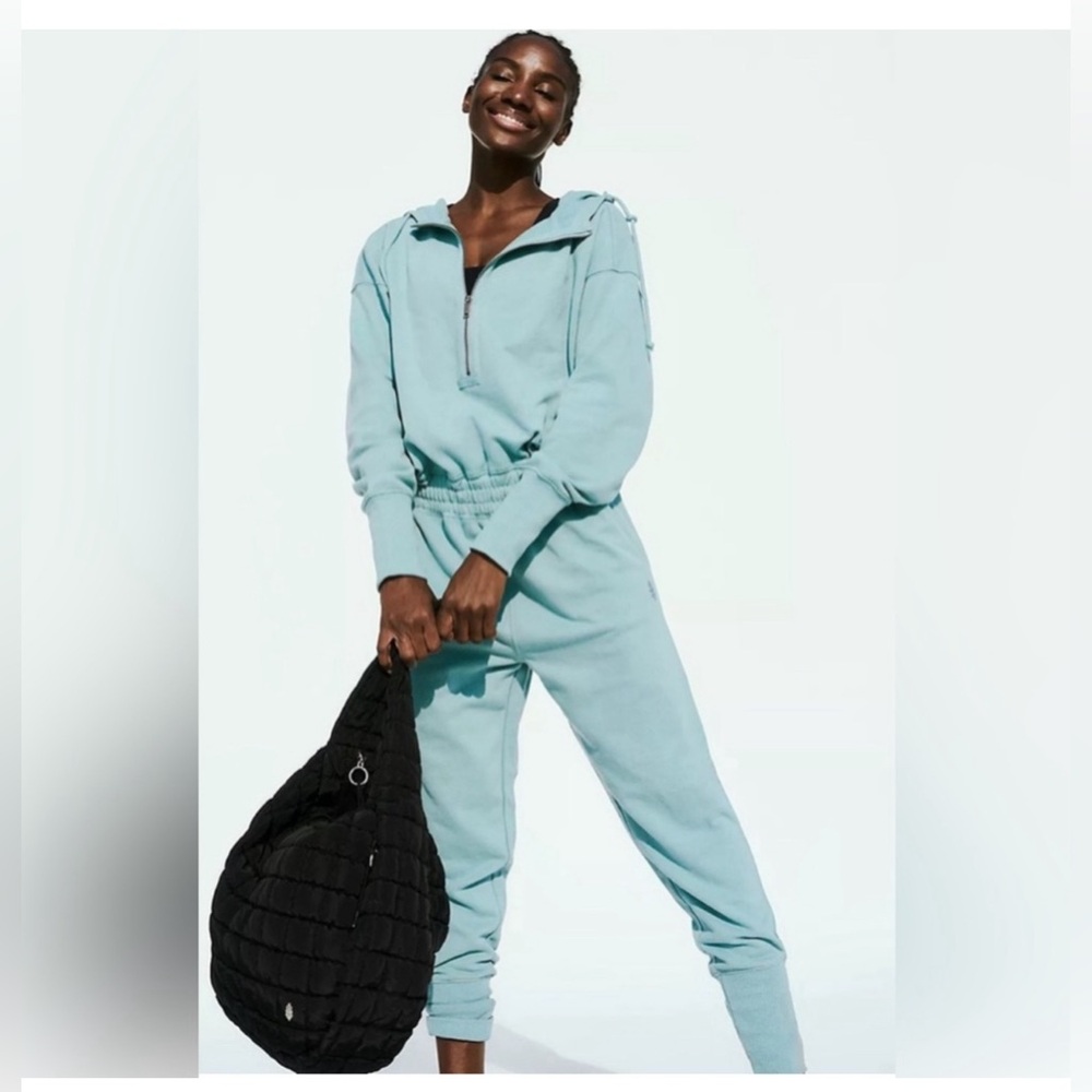 FREE PEOPLE MOVEMENT TRAINING DAY JUMPSUIT - COLOR: Eucalyptus - SIZE L